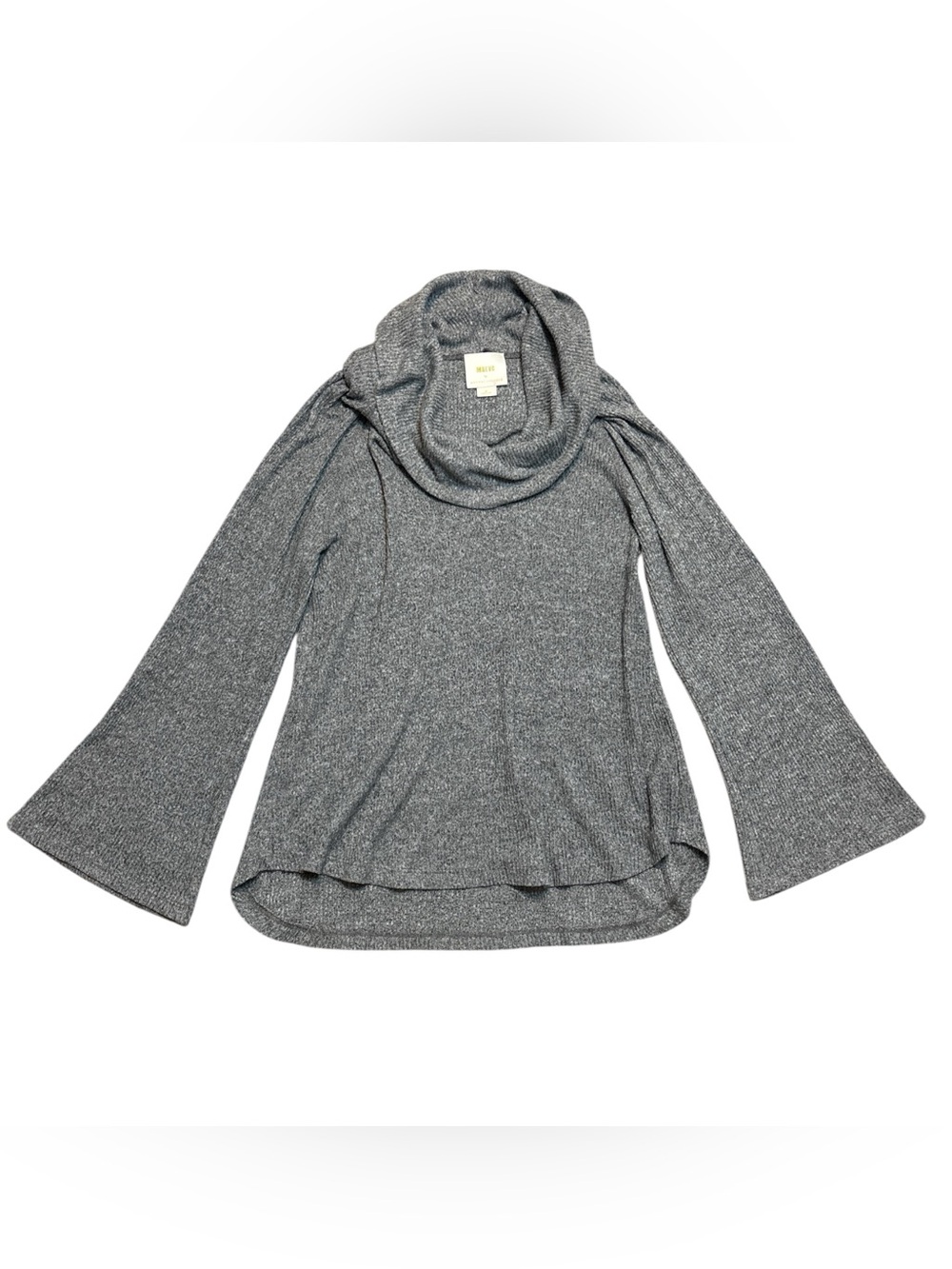 Maeve Anthropologie Ribbed Cowl Neck Sweater w/Bell Sleeves Sz M Like New - Picture 7 of 7